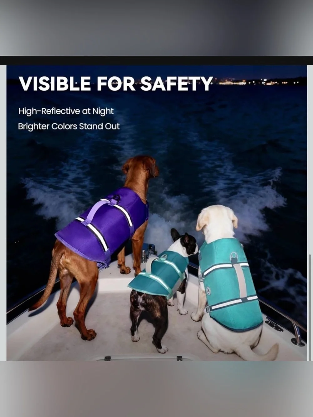 VIVAGLORY Rip Stop Dog Life Vest, Swimming Vest with Handle, Buoyancy for Doggy